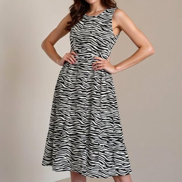 J. Crew Tiered Midi Dress Zebra Print 4 NWT - Picture 1 of 11